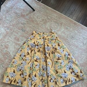 Floral Yellow A-Line Skirt
